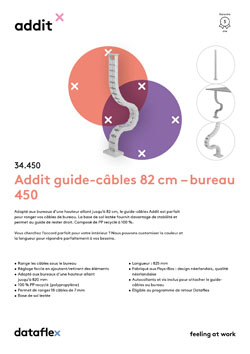 Addit guide-câbles assis-debout 130 cm set – bureau 463
