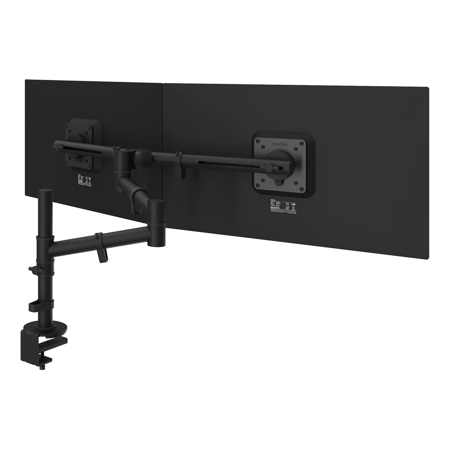 48.133 Dieser ergonomische Doppelmonitorarm wurde entwickelt, um sowohl den Komfort als auch den Platz auf dem Schreibtisch zu erhöhen. Geeignet für zwei Monitore mit einem Gewicht von jeweils bis zu 4 kg und einer Größe von bis zu 27 Zoll. Positionieren Sie Ihre Monitore ganz einfach über Ihrem Schreibtisch in der perfekten Höhe, im perfekten Winkel und in der perfekten Tiefe, um eine gesunde Körperhaltung zu unterstützen und Unordnung zu reduzieren. Mit seiner schlanken und dennoch robusten Stahlkonstruktion spart dieser Monitorarm nicht nur Platz, sondern verleiht Ihrer Einrichtung auch einen modernen Touch. Perfekt für den Einsatz zu Hause und im Büro.