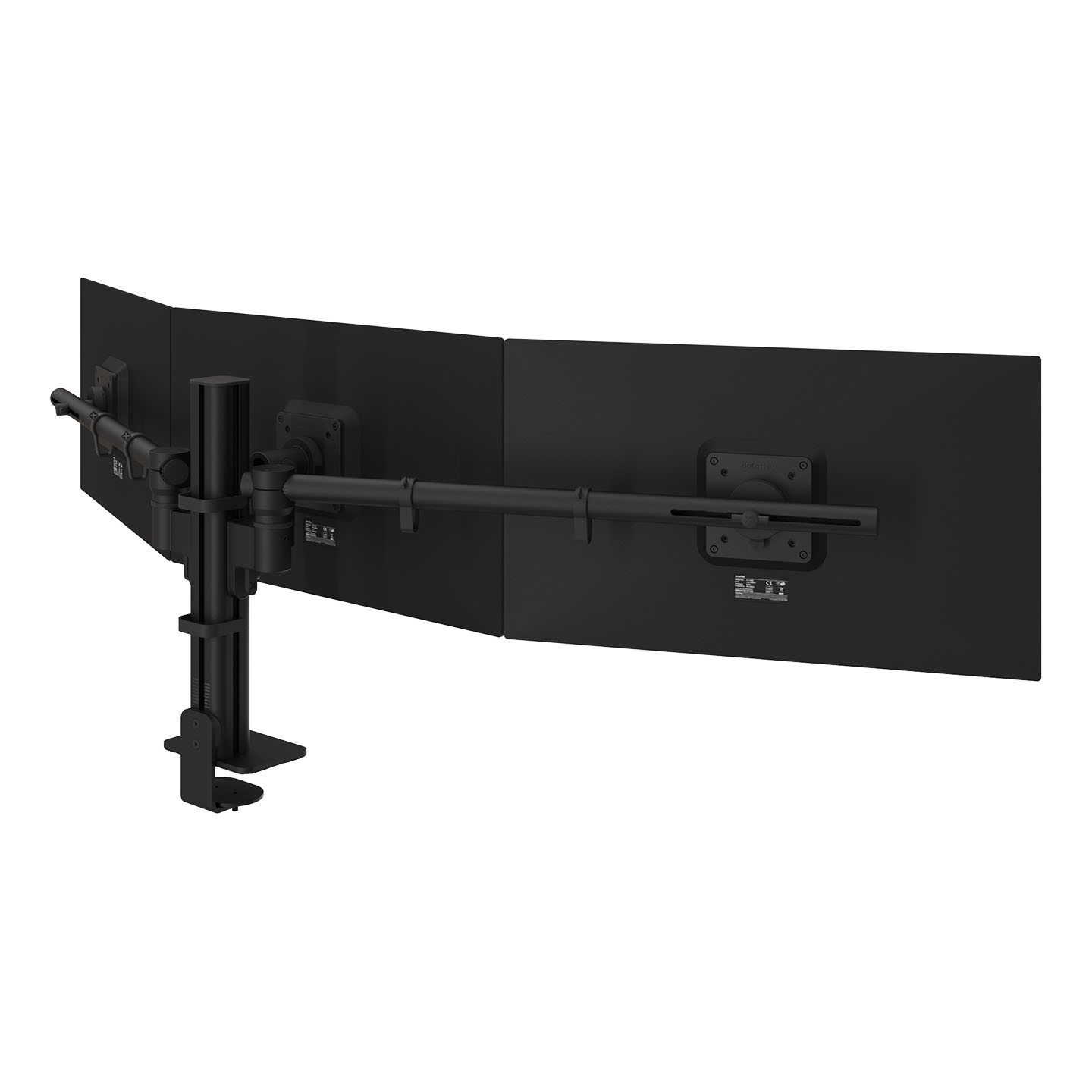 48.233 Eine 1x3-Monitorhalterung, die sich für flexible Arbeitsbereiche und mögliche zukünftige Änderungen eignet. Die Aluminiumstange mit vier Schlitzen ermöglicht eine werkzeuglose Höhenverstellung für jeden Bildschirm. Die Bildschirme können im Hoch- oder Querformat angeordnet werden, um eine breite, ausgewogene Anordnung zu schaffen, die übersichtlich und organisiert bleibt. Dank ihres modularen Designs kann die Konfiguration im Laufe der Zeit aktualisiert werden. Komponenten können hinzugefügt oder ausgetauscht werden, wenn sich Ihr Arbeitsablauf weiterentwickelt.