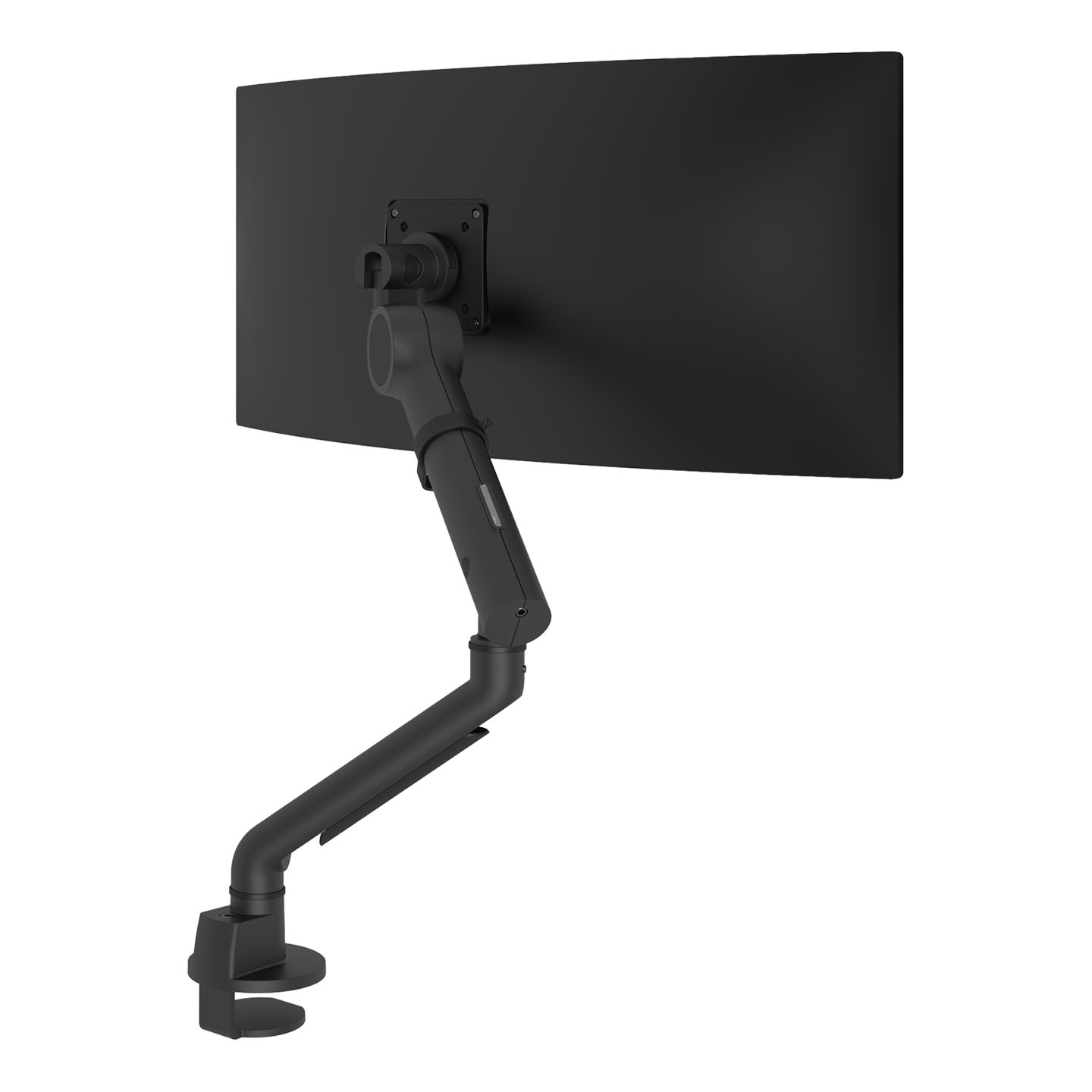 48.823 Elevate your workspace with the Viewgo pro HD ergonomic monitor arm. Perfect for heavier monitors. Even larger curved monitors are a breeze to move around. Enhance employee productivity and comfort, while reclaiming precious desk real estate and fostering a clutter-free environment. The Viewgo pro not only conforms to all ergonomic requirements but also boasts an elegant design, all at a compelling price point. Installation is a piece of cake, and its versatile top-access clamp ensures compatibility with nearly all types of desks.