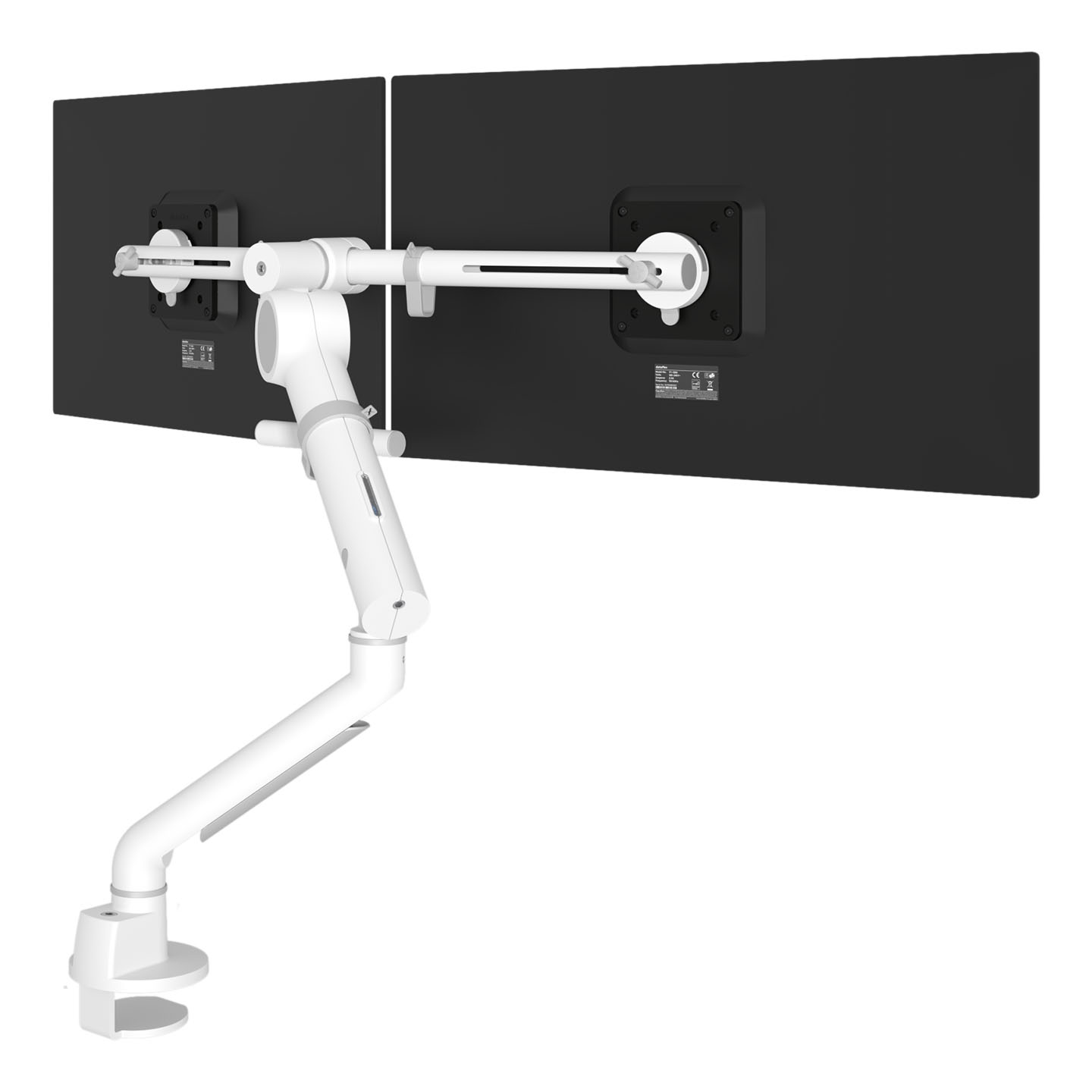 48.840 Elevate your workspace with the Viewgo pro HD dual ergonomic monitor arm. Great for larger and heavier dual monitor set-ups. Enhance employee productivity and comfort, while reclaiming precious desk real estate and fostering a clutter-free environment. The Viewgo pro not only conforms to all ergonomic requirements but also boasts an elegant design, all at a compelling price point. Installation is a piece of cake, and its versatile top-access clamp ensures compatibility with nearly all types of desks.