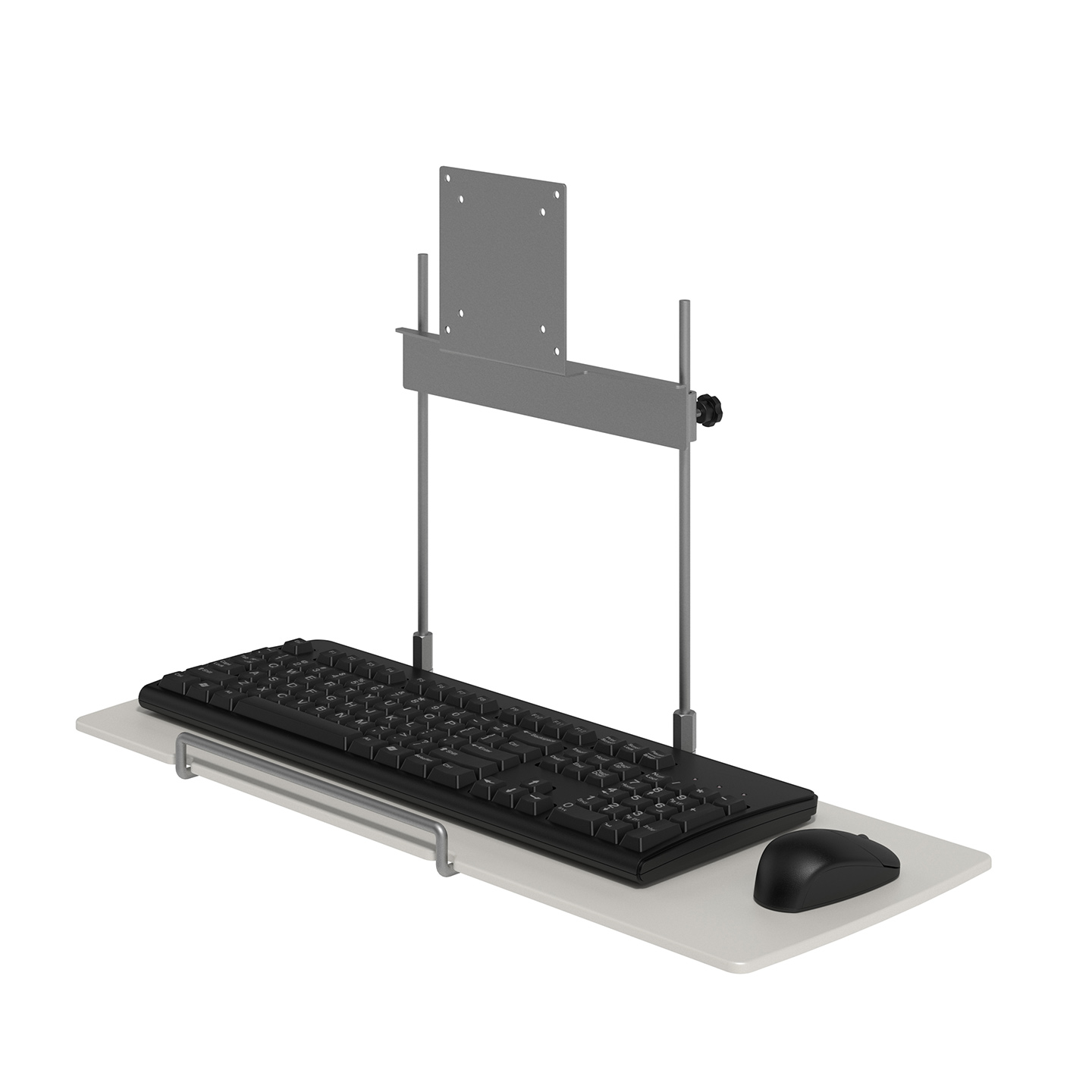 51.582 Dit product creëert een zwevend werkblad en kan tussen de monitor en de monitorarm worden gemonteerd. Ideaal voor monitorarmen aan de wand en werkplekken met een cleandeskbeleid.