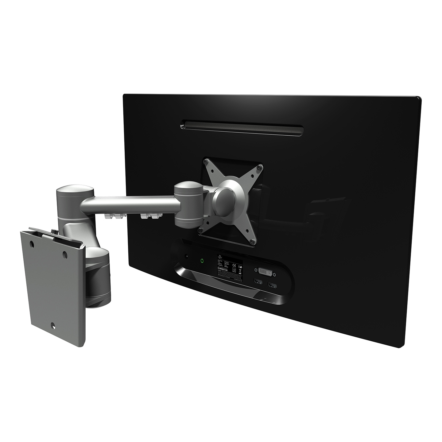 52.042 Having a durable construction, this  monitor arm offers solid support for any monitor up to 15 kg (33 lb). Its depth adjustment ensures that monitors can be set at a comfortable viewing distance.