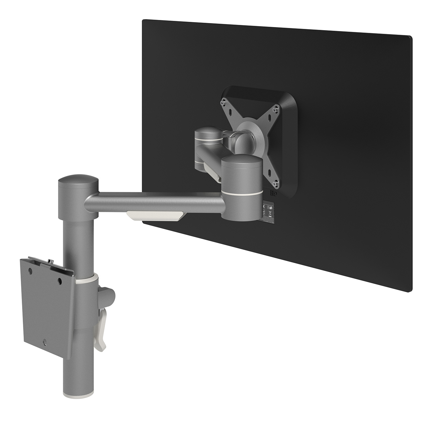 52.052 Viewmate staat bekend om zijn degelijke constructie. Daarnaast zijn de diepte en hoogte van deze wandbevestiging zonder gereedschap af te stellen. Met de klemhendel kunt u de hoogte van een monitor aanpassen en instellen, wat essentieel is voor het uitlijnen monitors van verschillende afmetingen en gewicht.