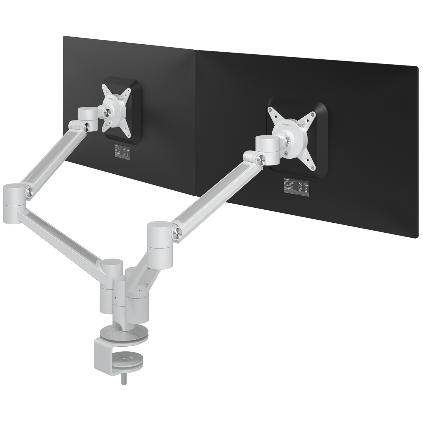 58.650 Mounts two monitors or devices that you can adjust independently in depth and dynamically in height. This makes it easy to align different display devices and lets each user find their own optimal ergonomic position.