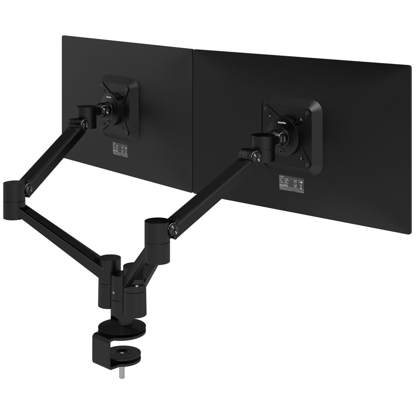 58.653 Mounts two monitors or devices that you can adjust independently in depth and dynamically in height. This makes it easy to align different display devices and lets each user find their own optimal ergonomic position.