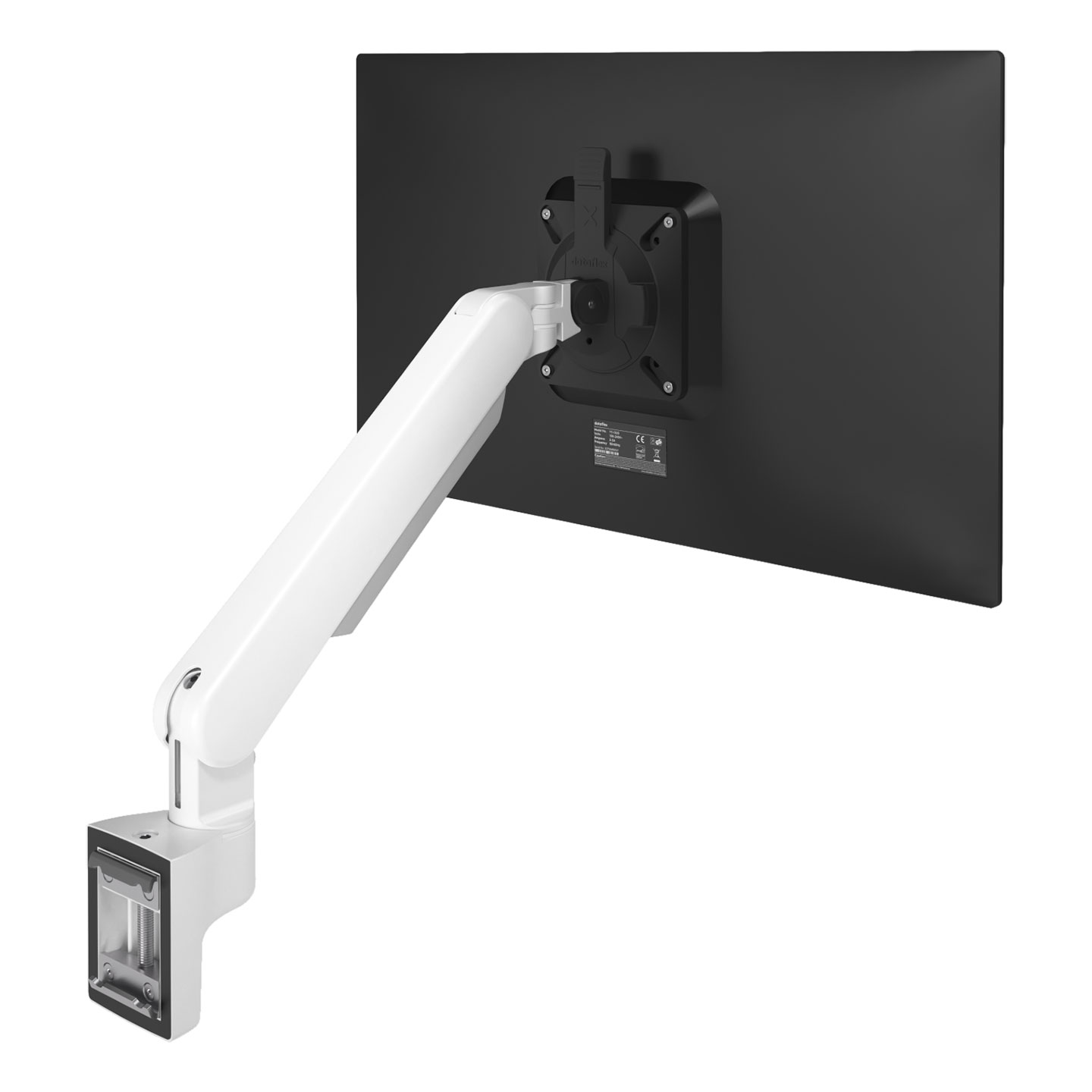 65.510 Optimize workspace with this monitor arm that attaches to a slat rail/wall or toolbar. Easy to use and can be placed virtually anywhere thanks to the swivel lock that eliminates the chance of bumping into walls or desks. Cables are neatly hidden in the monitor arm for a professional look.