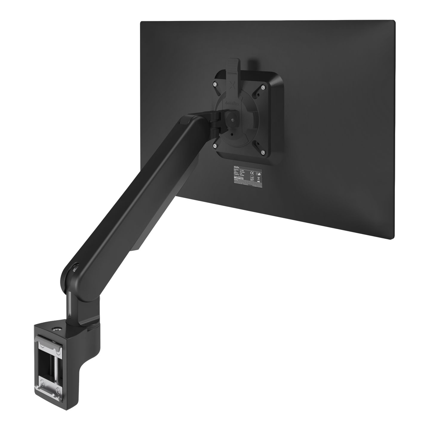 65.513 Optimize workspace with this monitor arm that attaches to a slat rail/wall or toolbar. Easy to use and can be placed virtually anywhere thanks to the swivel lock that eliminates the chance of bumping into walls or desks. Cables are neatly hidden in the monitor arm for a professional look.