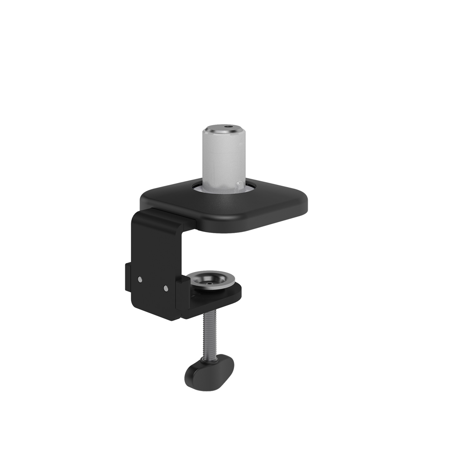 65.913 Our standard desk clamp is ideally for most desks to mount the single Viewprime plus monitor arm (65.113). Especially if you don’t have cable management grommet holes or a M10 bolt hole is not an option, we recommend this mounting option.