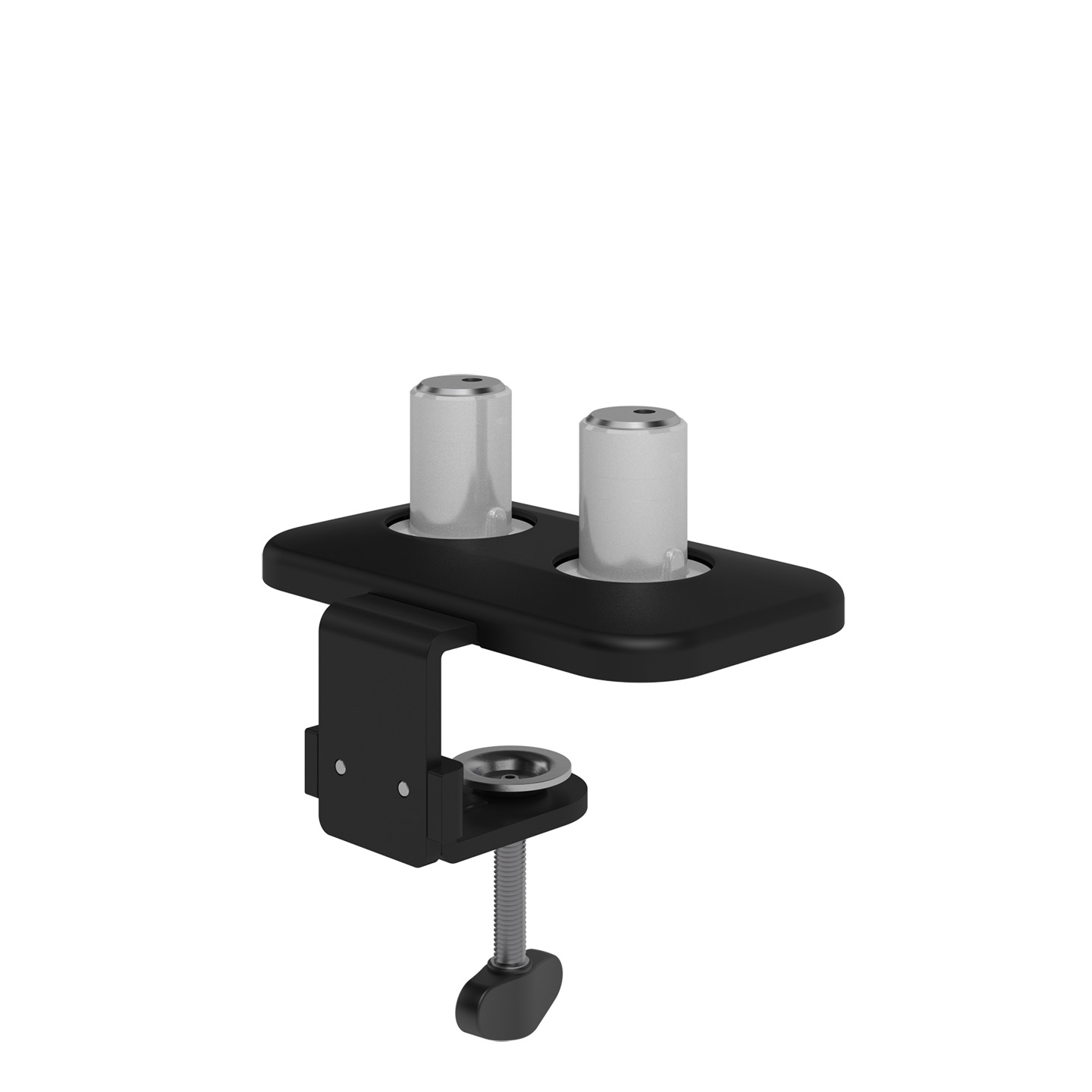 65.923 Our standard desk clamp is ideally for most desks to mount the dual Viewprime plus monitor arm (65.213). Especially if you don’t have cable management grommet holes or a M10 bolt hole is not an option, we recommend this mounting option.