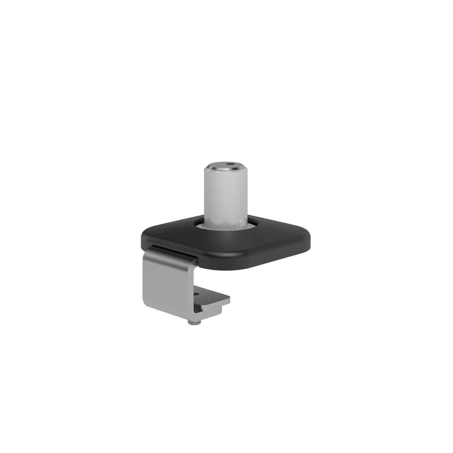 65.933 This desk clamp is ideally for desks with cable management trays or channels underneath, sliding desktops and system furniture  . This mounting option requires minimal space underneath the desk to mount the single Viewprime plus monitor arm (65.113).