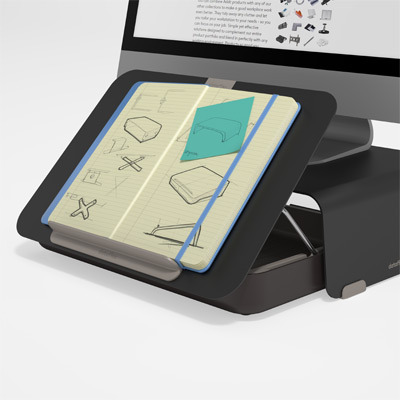 45.903 | Addit Bento® ergonomische Toolbox 903 | schwarz | persönliche Aufbewahrungsbox, notebookständer, Tabletständer und Dokumentenhalter in einem | Detail 3